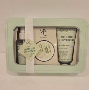 NEW MORGAN & GRACE australia foot scrub finger lime & peppermint set